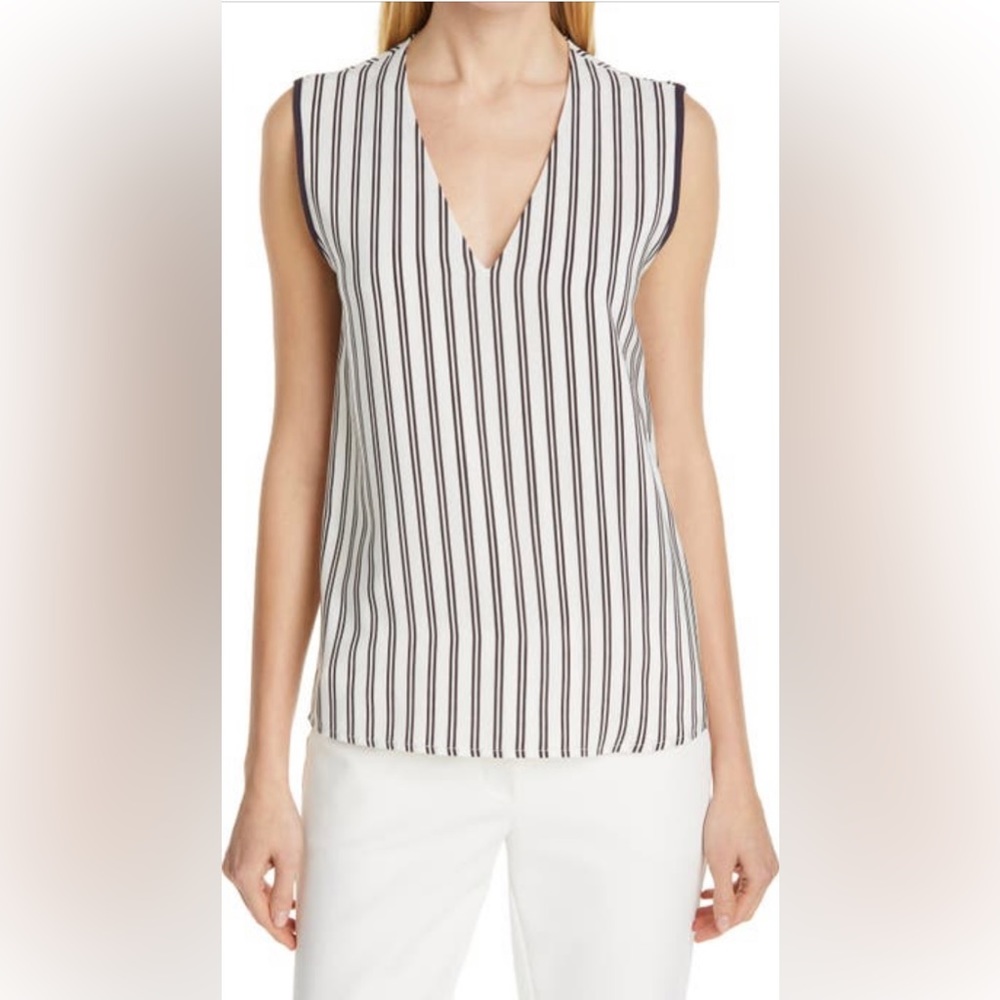Judith & Charles Arthur Stripe Silk Blouse Sz 2